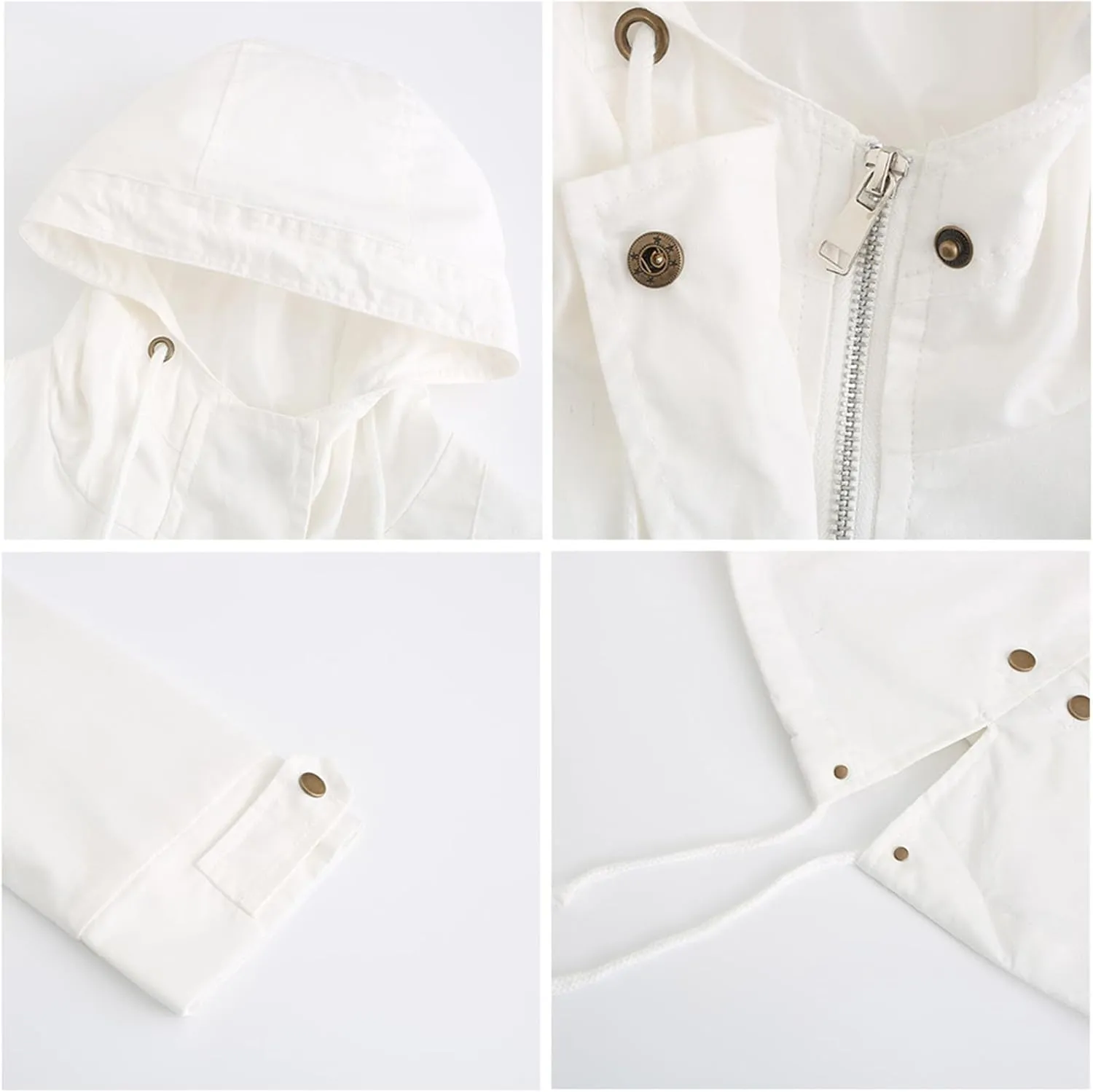 Rain Jacket Women Lightweight Raincoat Waterproof Windbreaker Hiking Climbing Outdoor Drawstring Hooded Trench Coats