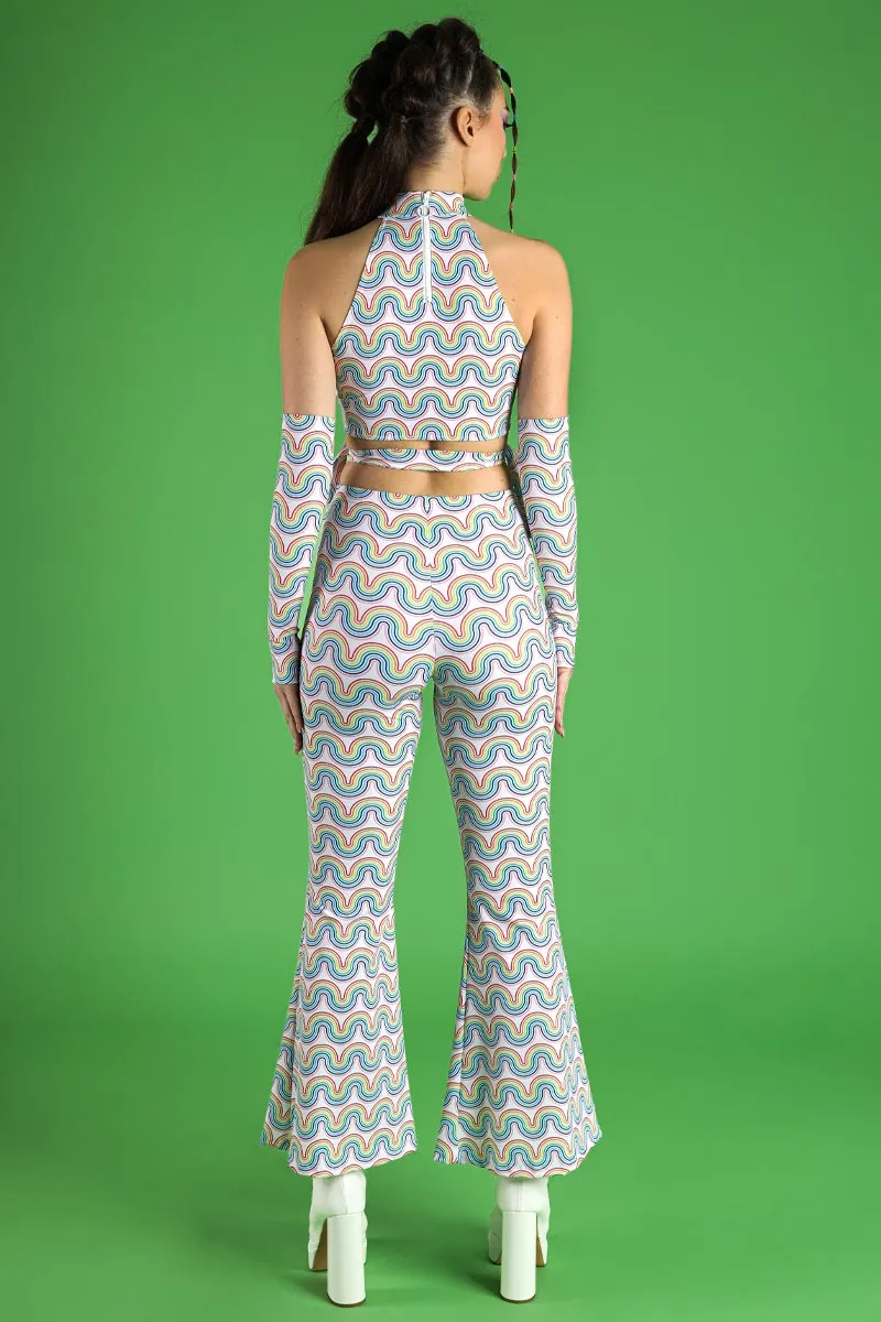 Rainbow Waves Bell Bottoms Pants Set