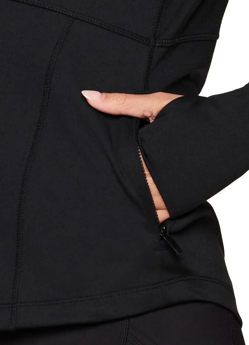 RBX Active Running Jacket for Women, Lightweight Zip Up Mock Neck Yoga Jacket With Zipper Pockets