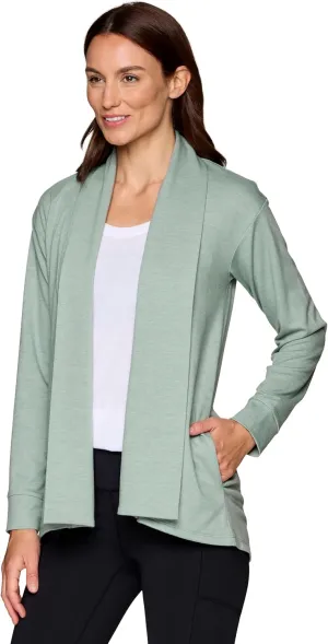RBX Active Women's Cardigan with Pockets, Lightweight French Terry Open Cardigan Sweater for Yoga, Everyday, with Plus Sizes