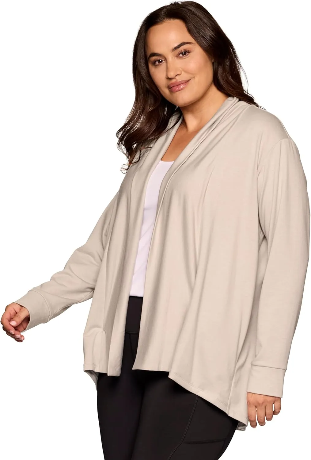 RBX Active Women's Cardigan with Pockets, Lightweight French Terry Open Cardigan Sweater for Yoga, Everyday, with Plus Sizes