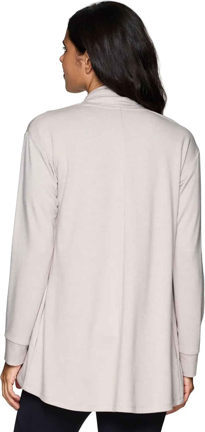 RBX Active Women's Cardigan with Pockets, Lightweight French Terry Open Cardigan Sweater for Yoga, Everyday, with Plus Sizes
