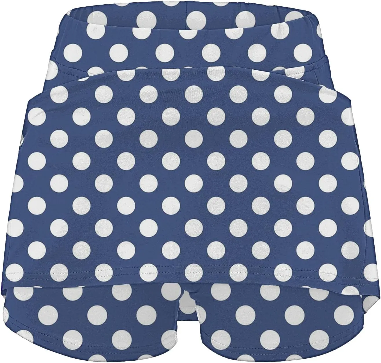 Red Polka Dot Skirt Elastic Yoga Culottes for Women Polka Dot Tiered High Wasited Skirts Tennis Shorts with Pockets