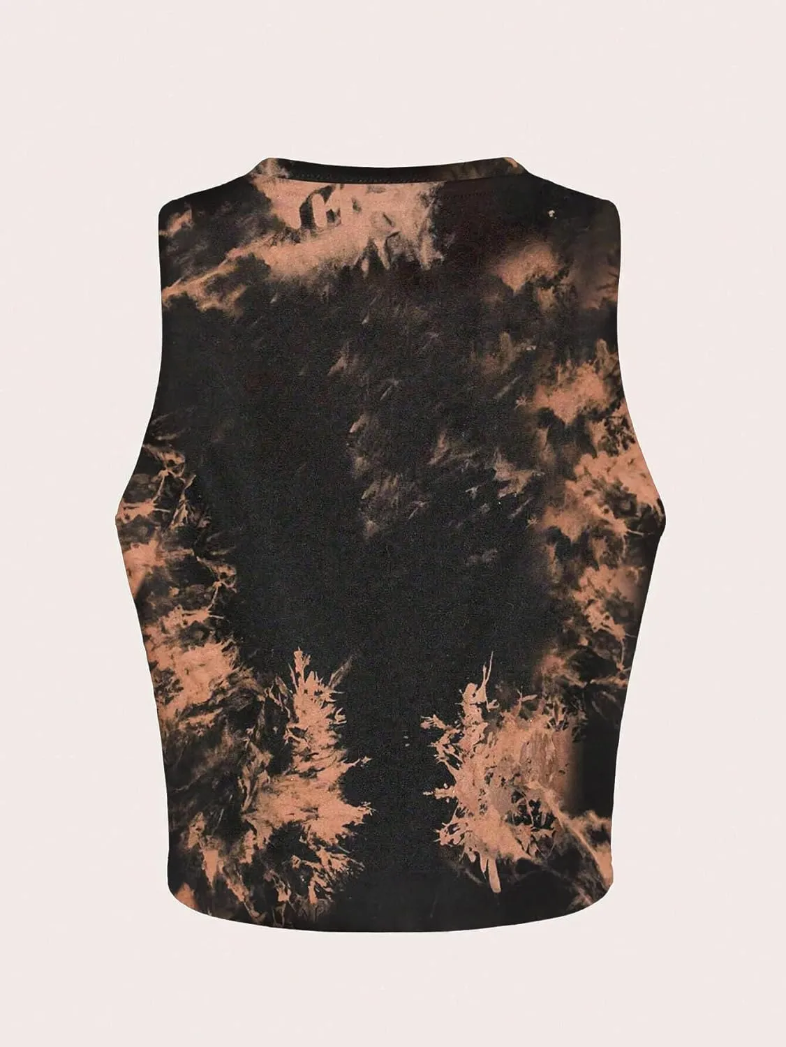 Remidoo Women's Casual Graphic V Neck Crop Tank Top Sleeveless Summer Muscle Top Shirt