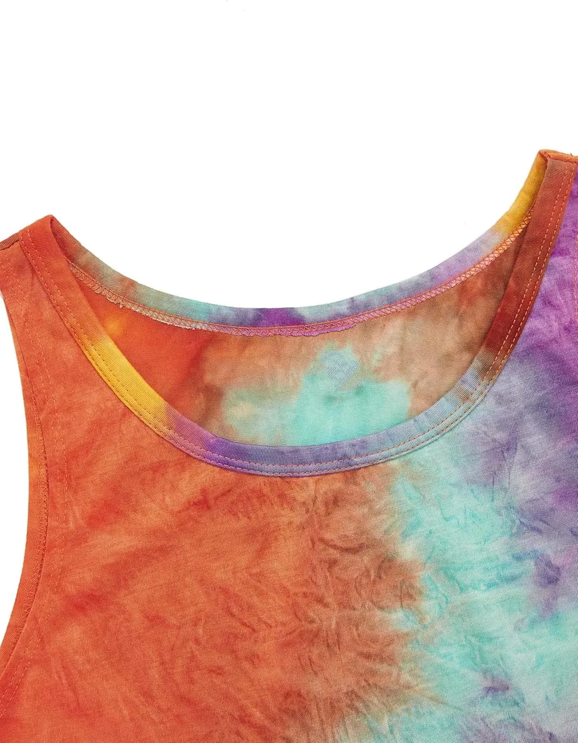 Remidoo Women's Casual Sleeveless Graphic Cropped Top Crewneck Tank Top Shirts