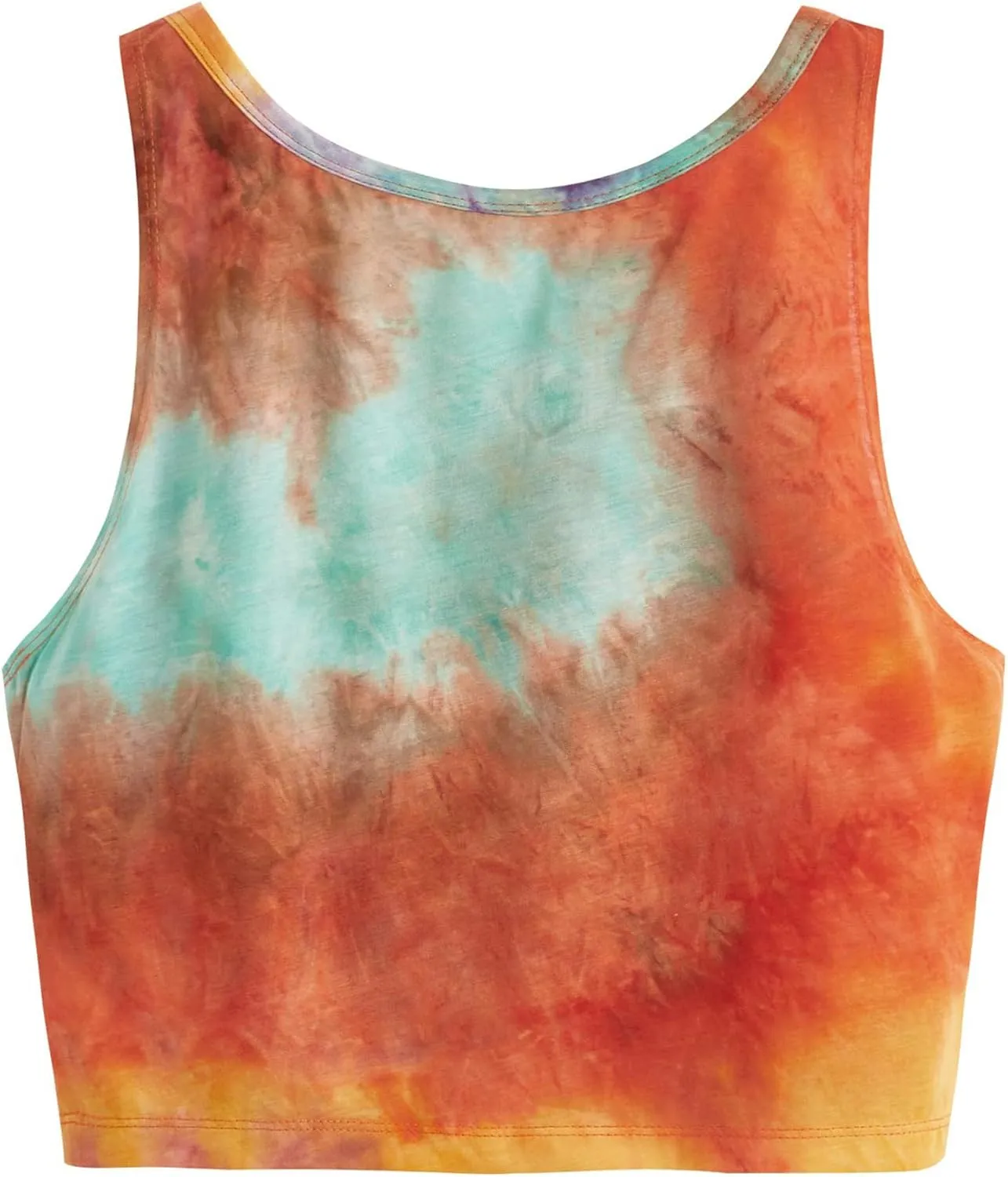 Remidoo Women's Casual Sleeveless Graphic Cropped Top Crewneck Tank Top Shirts