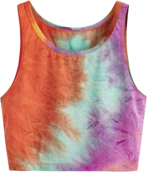 Remidoo Women's Casual Sleeveless Graphic Cropped Top Crewneck Tank Top Shirts