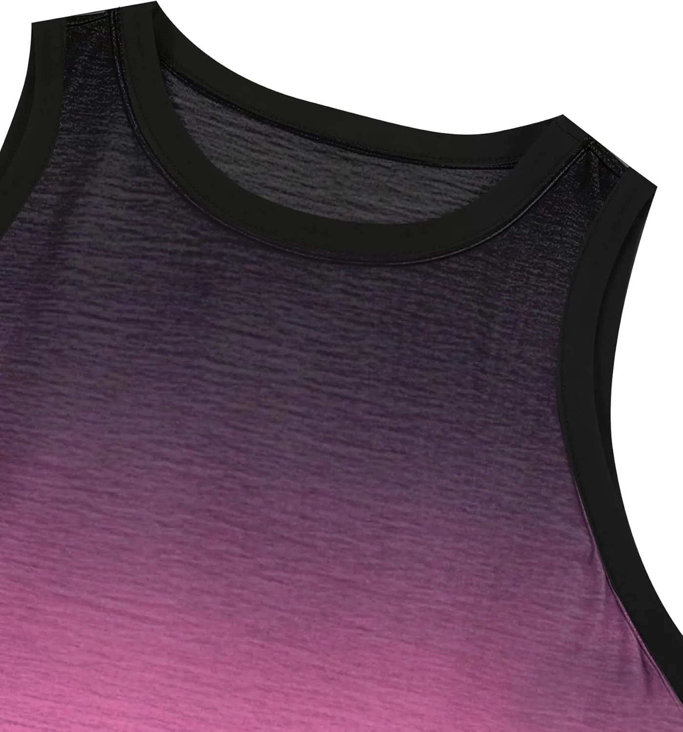 Remidoo Women's Ombre Sun Graphic Tank Top Crewneck Sleeveless Loose Fit Top Shirt