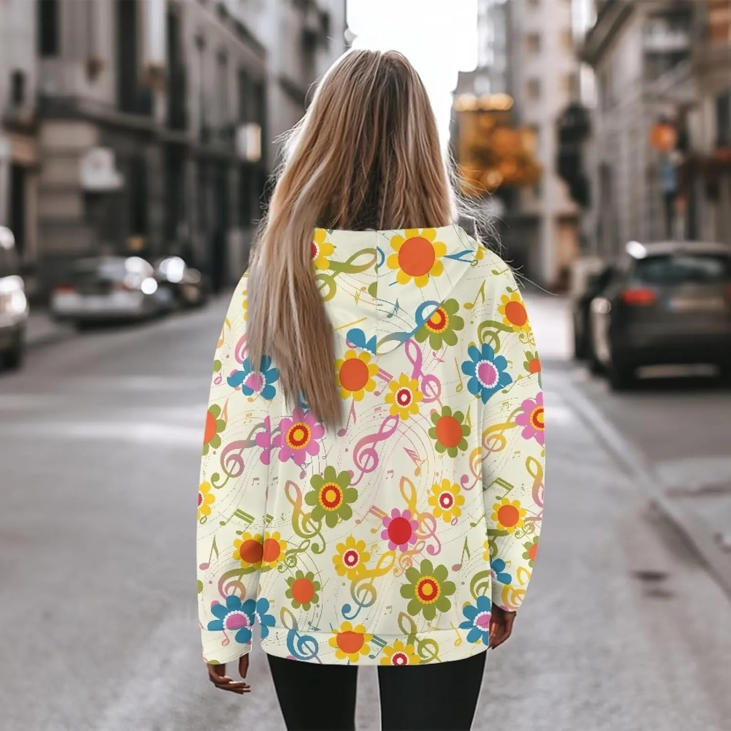 Retro Floral Women's Y2K Oversized Hoodies Casual Long Sleeve Loose Hooded Athletic Tops Pullover Sweatshirts