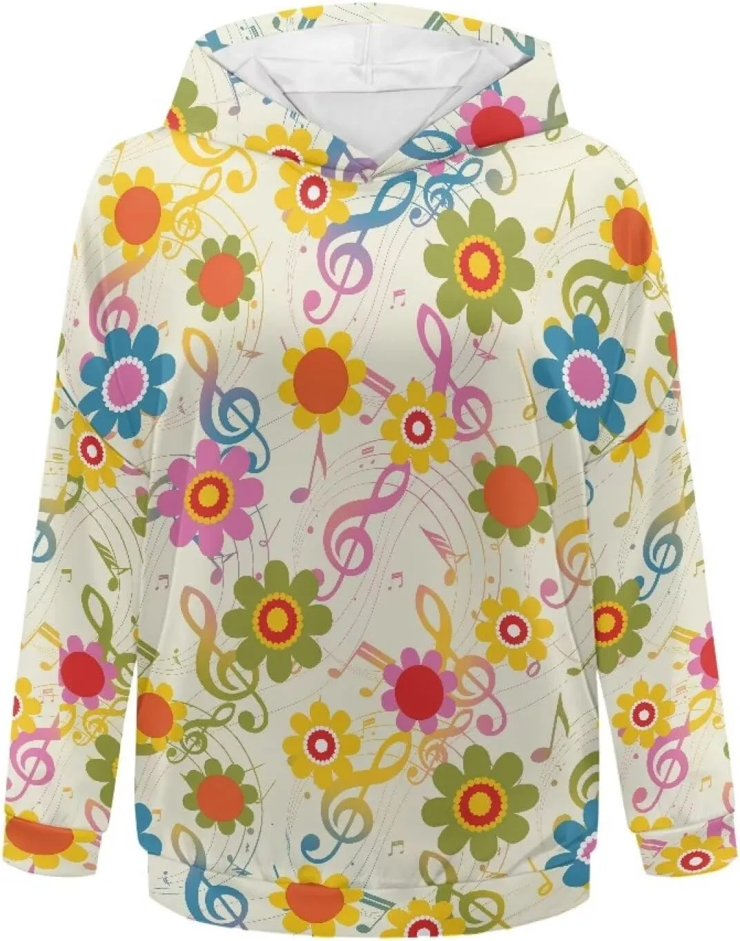 Retro Floral Women's Y2K Oversized Hoodies Casual Long Sleeve Loose Hooded Athletic Tops Pullover Sweatshirts