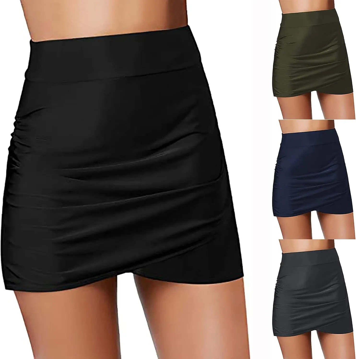 RKSTN Vacation Beach Skirts for Women Bikini Bottom Tankini Swim Skorts Short Hem Swimsuit Summer Beach Skirt