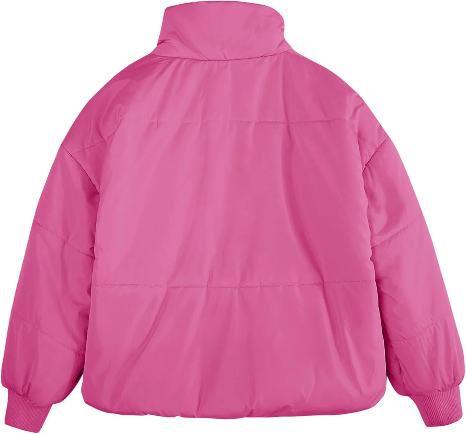 rrhss Girls Winter Long Sleeve Zip Puffer Jacket Kids Baggy Short Down Coats