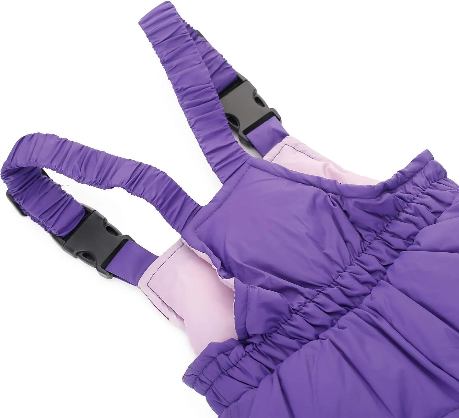 SANMIO Baby Boys Girls Two Piece Snowsuit, Toddler Winter Hooded Puffer Down Jacket Coat with Ski Bib