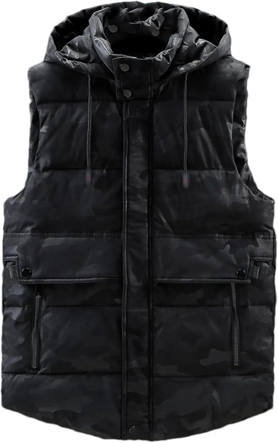 SaoBiiu Autumn Winter Men Vest Hooded Cotton Padded Sleeveless Jackets Warm Zipper Waistcoat
