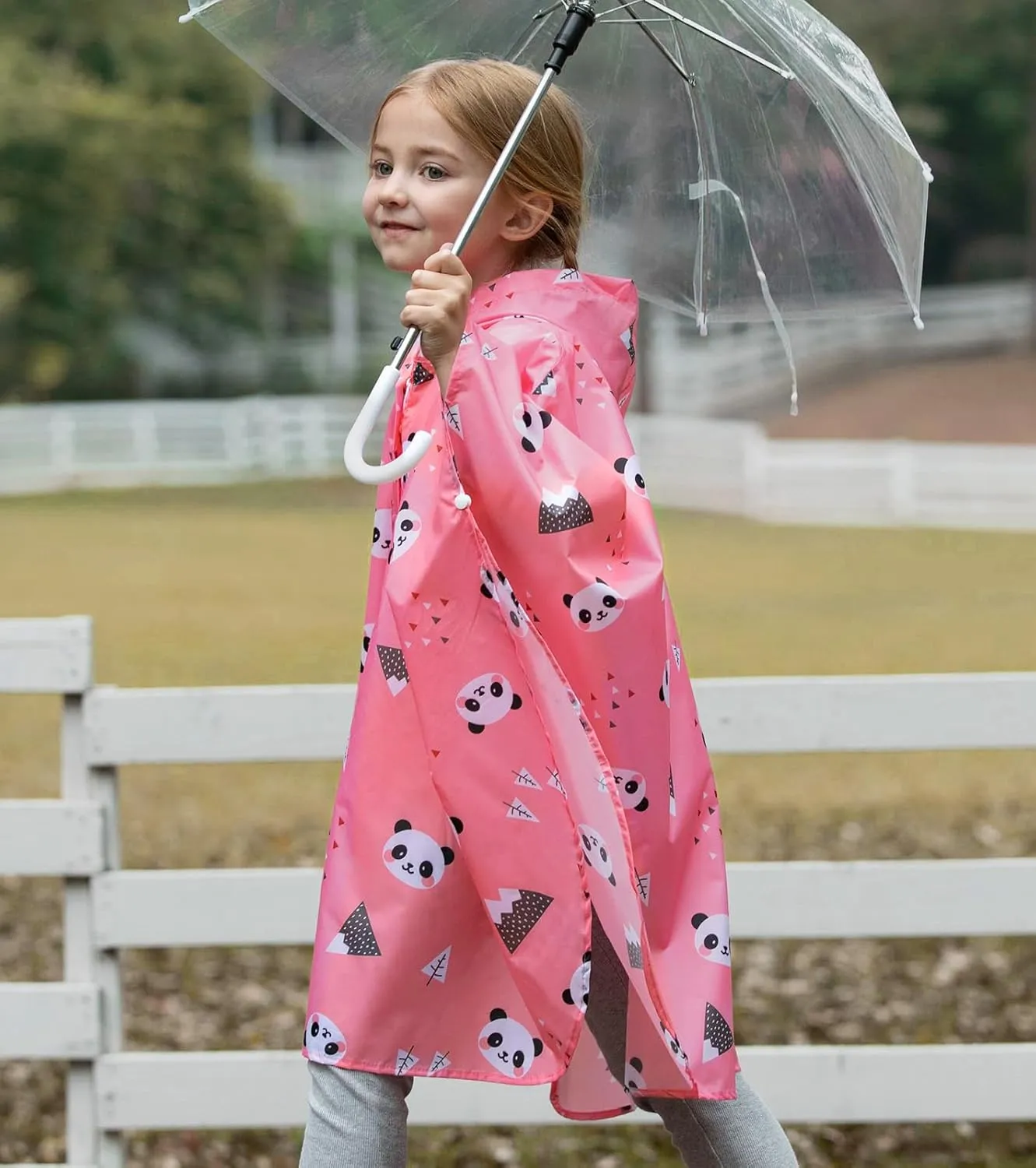 SaphiRose Lightweight Kids Rain Poncho Jacket Waterproof Outwear Rain Coat