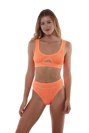 Sardinia Front Cut Out One Size Bikini TOP ONLY (Tangerine)