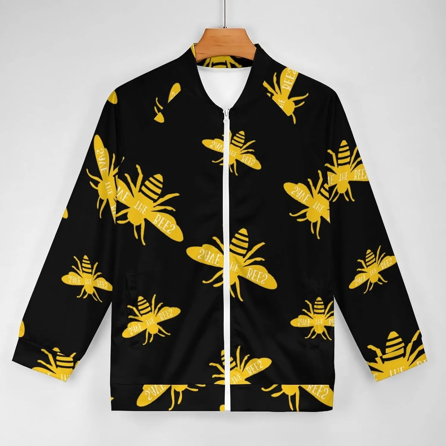 Save The Bees Bomber Jacket Men Lightweight Causal Flight Windbreaker Track Jacket Shirt