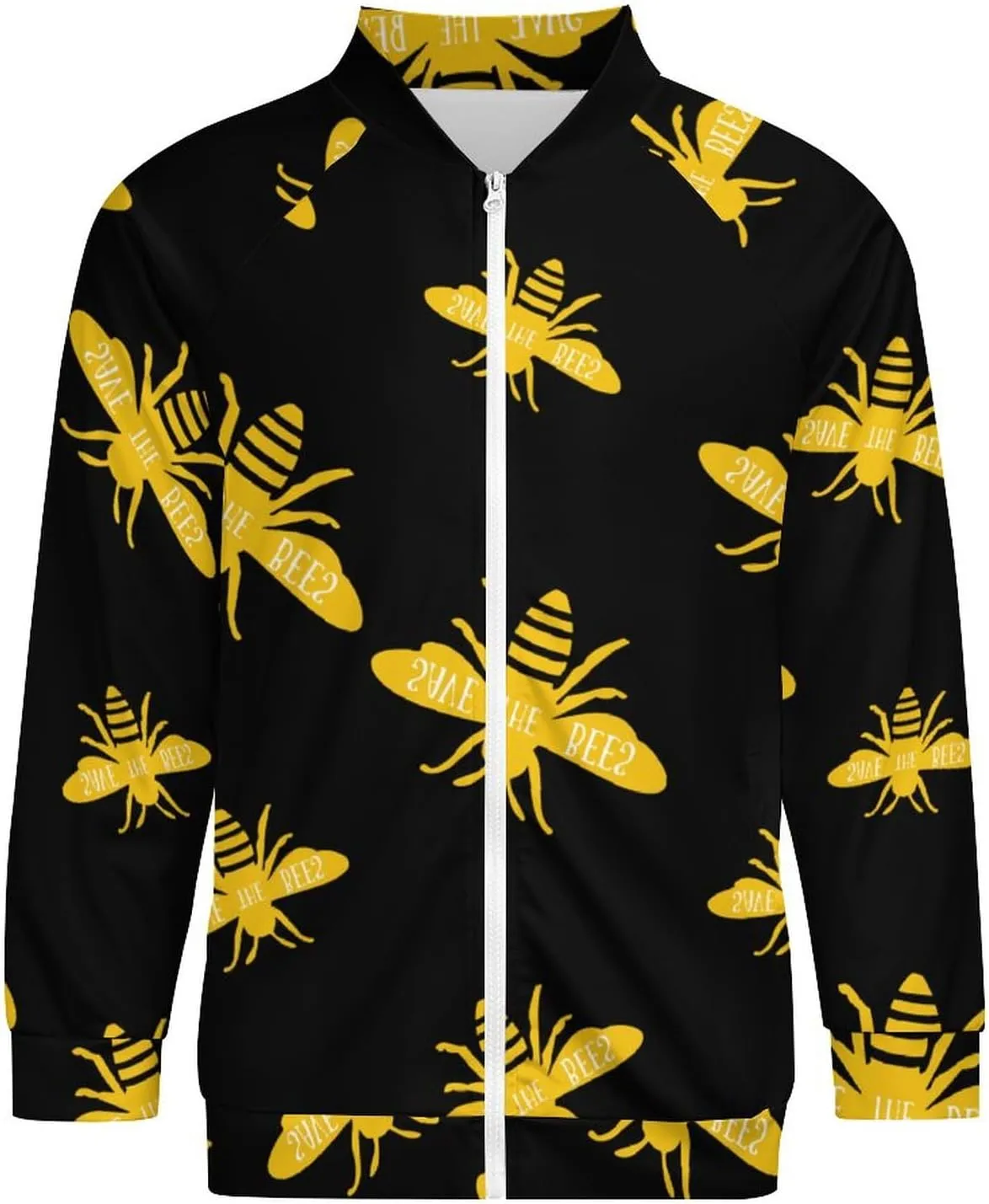Save The Bees Bomber Jacket Men Lightweight Causal Flight Windbreaker Track Jacket Shirt