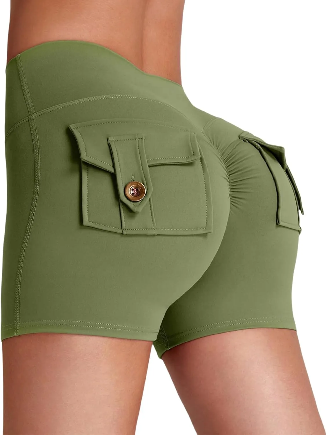 Scrunch Butt Lifting Shorts for Women High Waisted Workout Yoga Shorts Summer Athletic Pants with Pockets