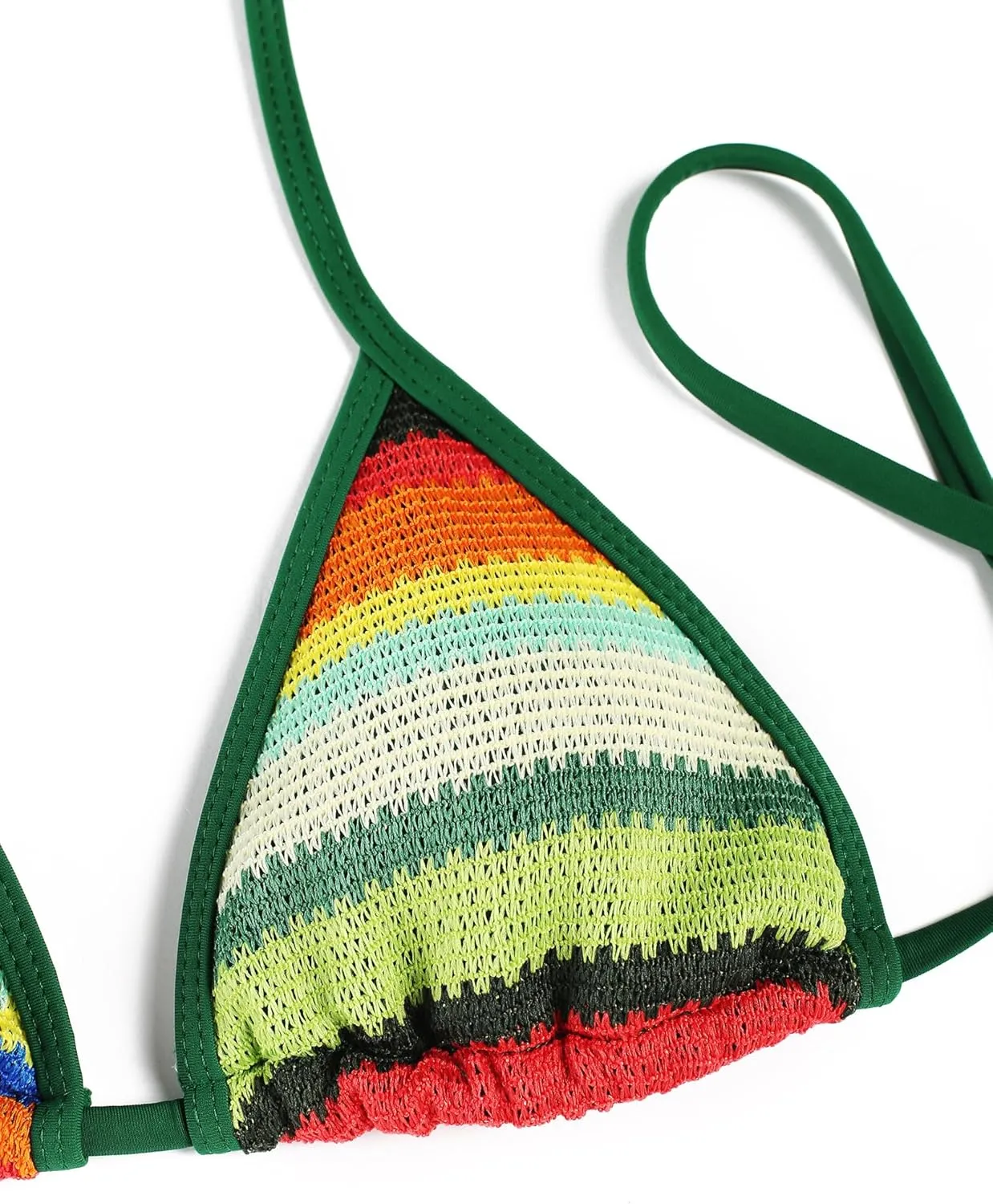 seamoly Women's Bikini Sets Halter Neck Crochet Colorblock Two Piece Swimsuits Open Back Sexy High Cut Thong Bathing Suit