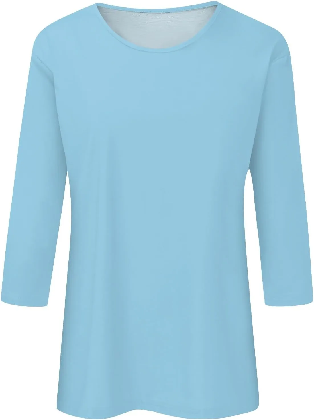 Segaven 3/4 Length Sleeve Womens Tops Trendy Solid Color Crewneck T Shirts Summer Basic Tunic Tees Casual Dressy Blouses
