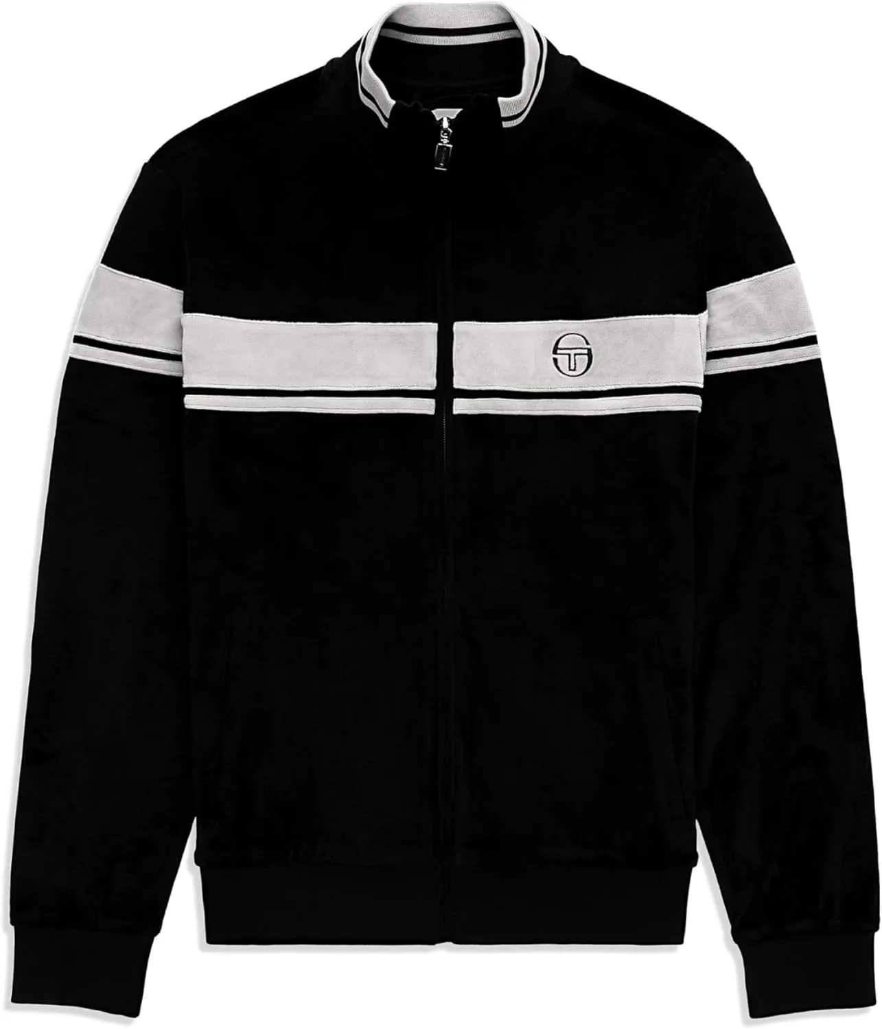 Sergio Tacchini Damarindo Velour Track Jacket- Black Beauty
