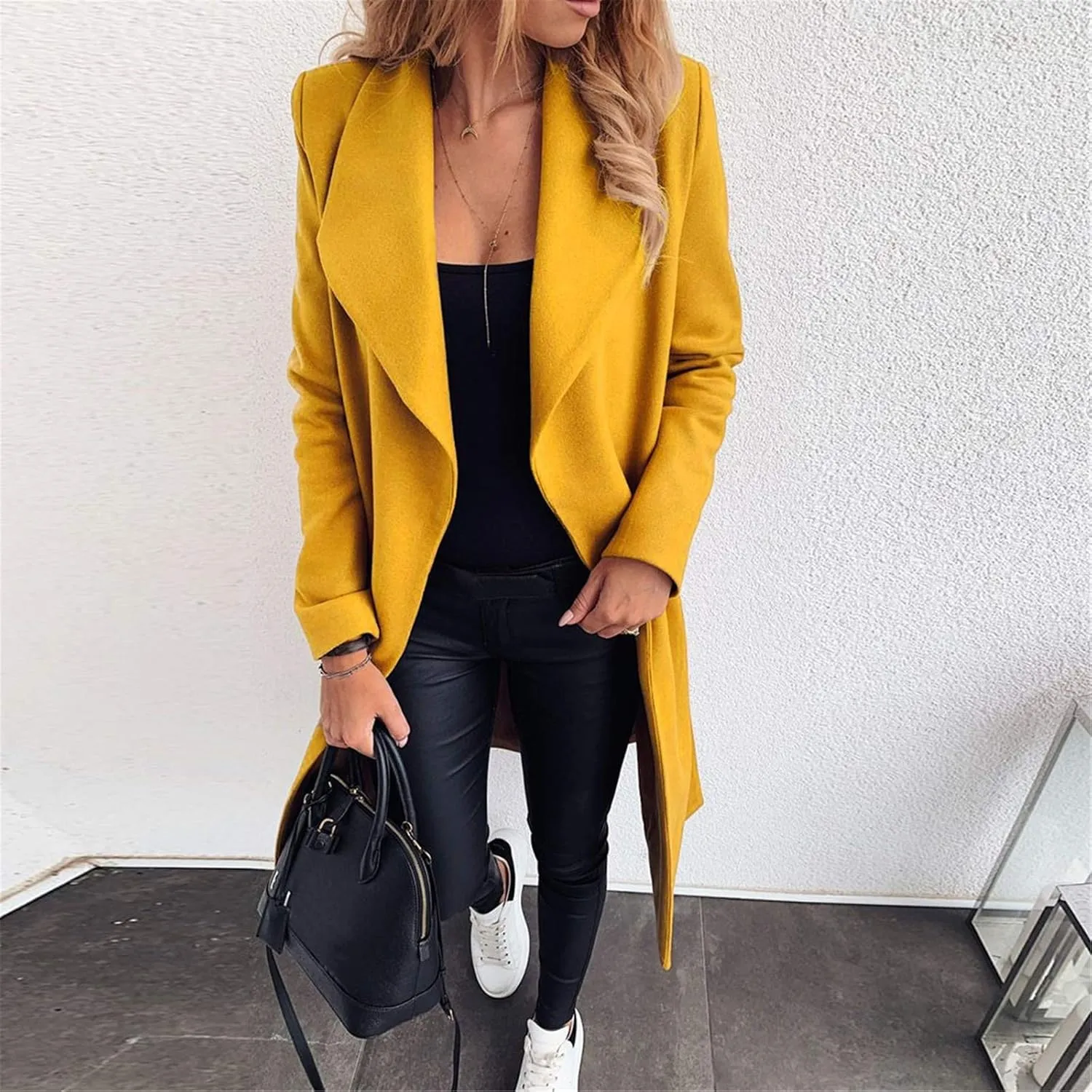 SHAOBGE Cute Trench Coats for Women Women Long Sleeve Hairy Open Front Short Cardigan Suit Jacket Long Jackets for Women