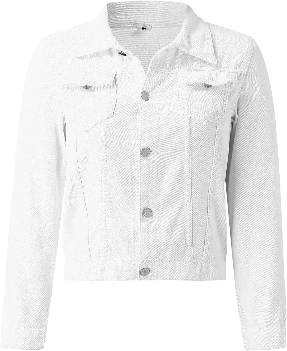 SHAOBGE Denim Duster Jacket for Women Women's Basic Solid Color Button Down Denim Cotton Jacket Stretch Jean Jackets for