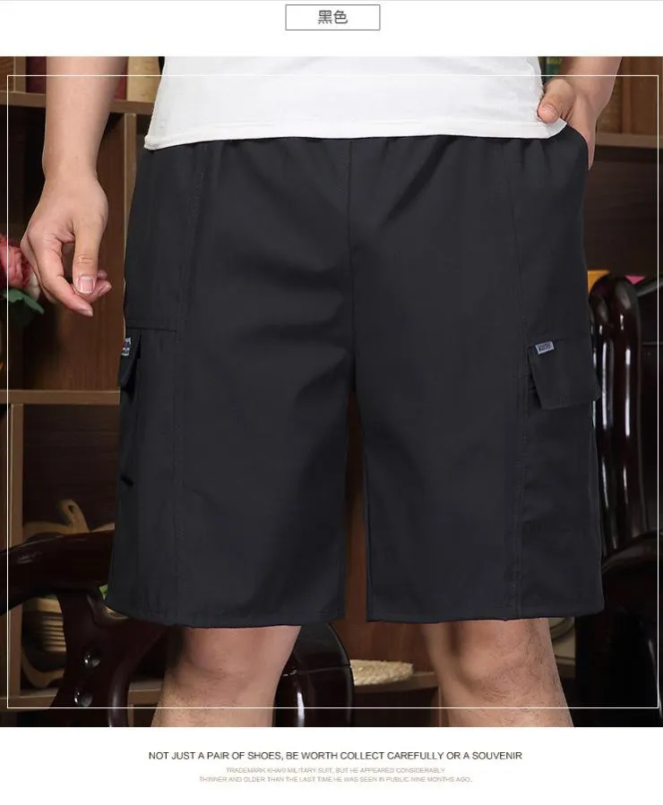 Shorts Men Elderly knee length Pocket Korean Trendy Cargo Pants Straight Loose Quick Dry Shorts