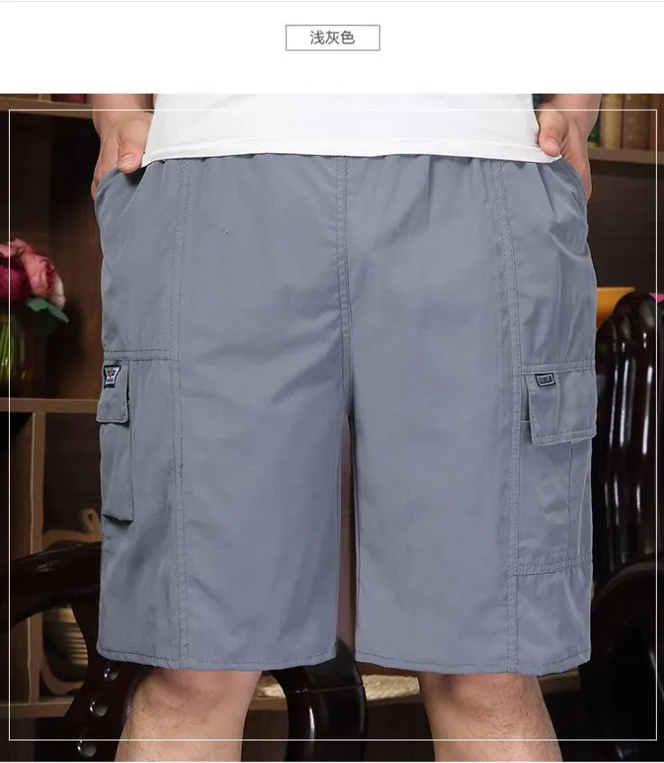 Shorts Men Elderly knee length Pocket Korean Trendy Cargo Pants Straight Loose Quick Dry Shorts