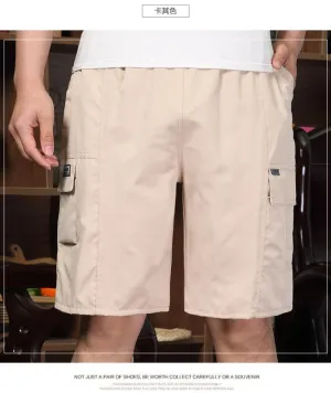 Shorts Men Elderly knee length Pocket Korean Trendy Cargo Pants Straight Loose Quick Dry Shorts