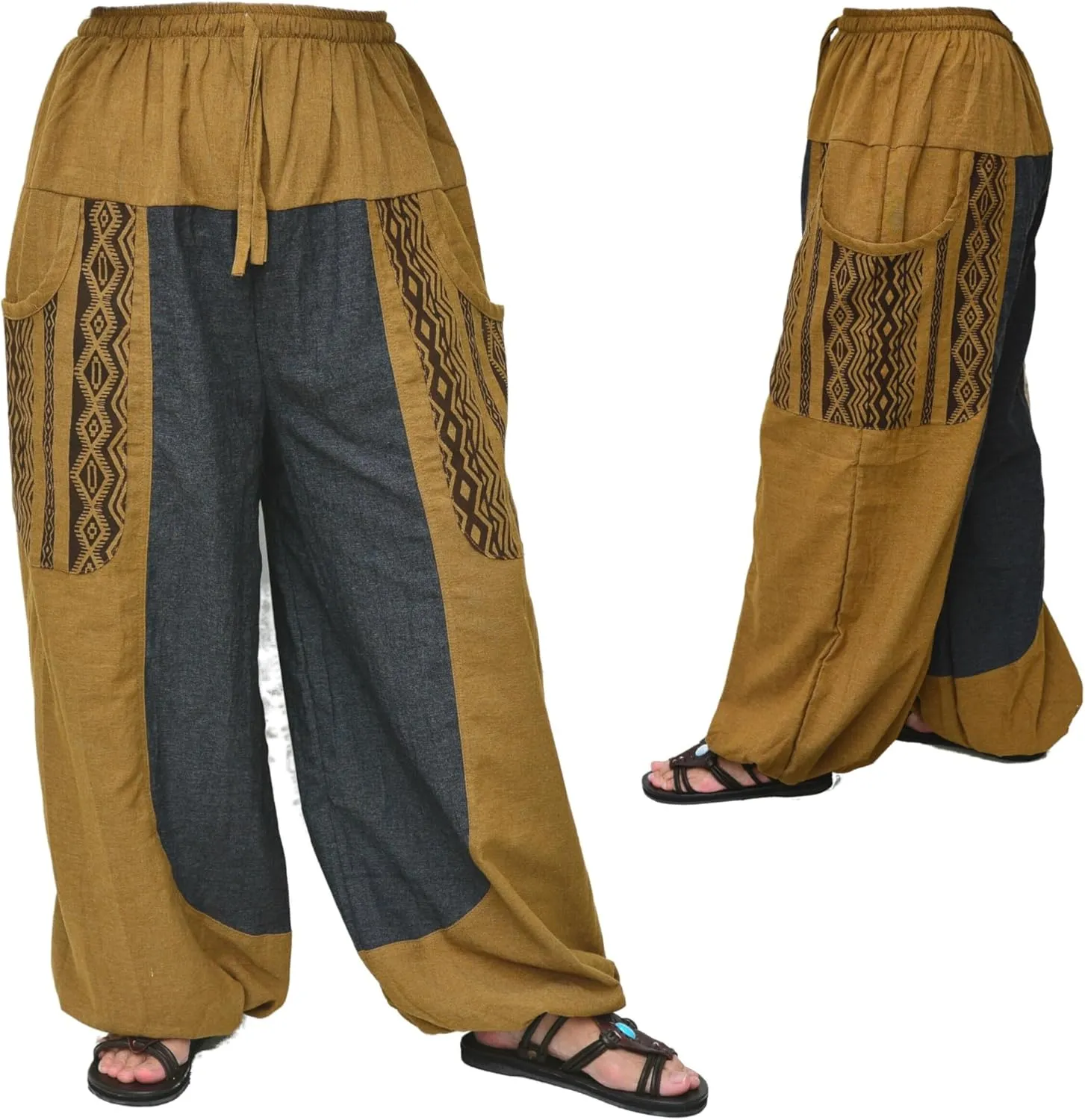 Siamrose Baggy Yoga Harem Pants Men Women Casual Lounge Trousers Two-Colored, 2 Pockets