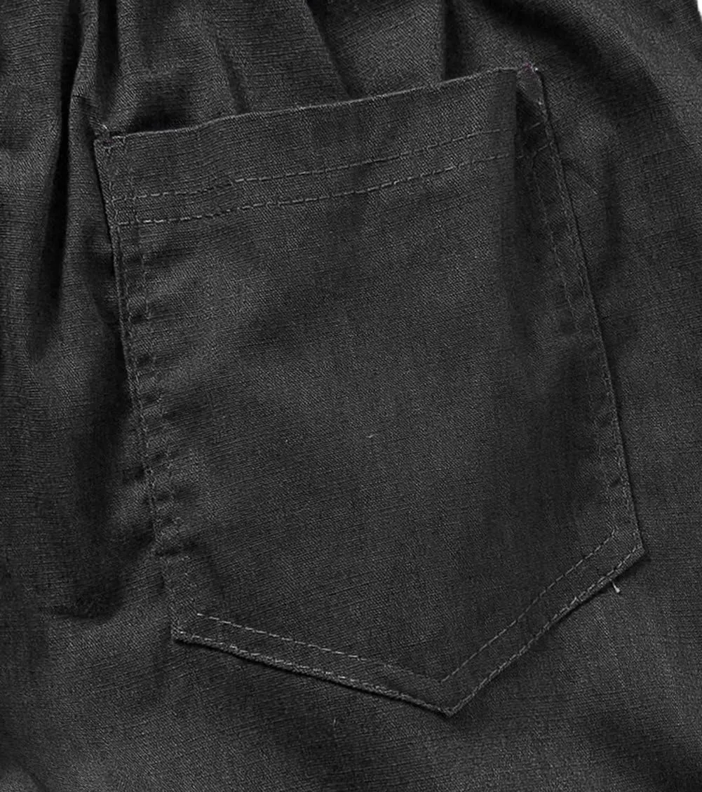 SIR7 Men's Linen Casual Lightweight Drawstrintg Elastic Waist Summer Beach Pants