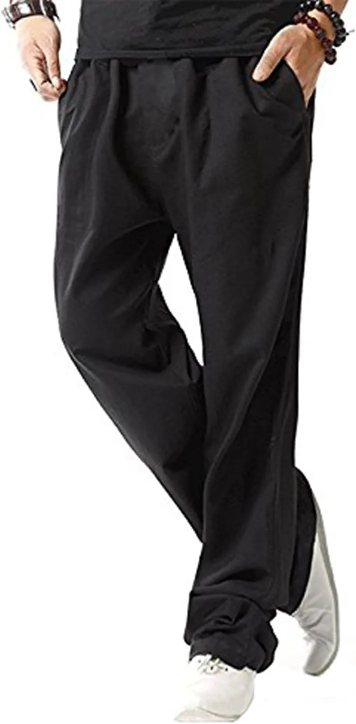 SIR7 Men's Linen Casual Lightweight Drawstrintg Elastic Waist Summer Beach Pants