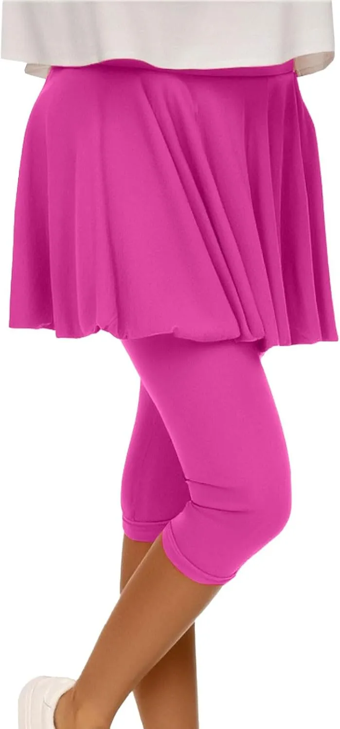 Skirted Leggings for Women 2025 Tennis Skorts Gym Tennis Yoga Legging with Skirts Summer Clothing