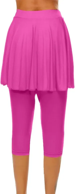 Skirted Leggings for Women 2025 Tennis Skorts Gym Tennis Yoga Legging with Skirts Summer Clothing
