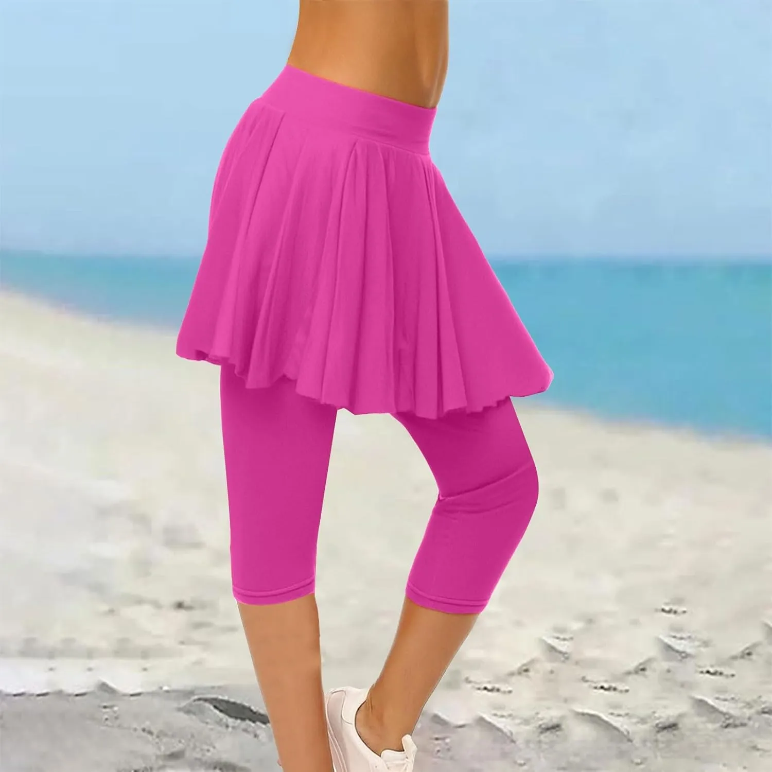 Skirted Leggings for Women 2025 Tennis Skorts Gym Tennis Yoga Legging with Skirts Summer Clothing