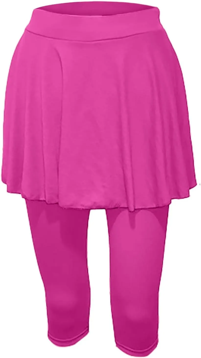 Skirted Leggings for Women 2025 Tennis Skorts Gym Tennis Yoga Legging with Skirts Summer Clothing