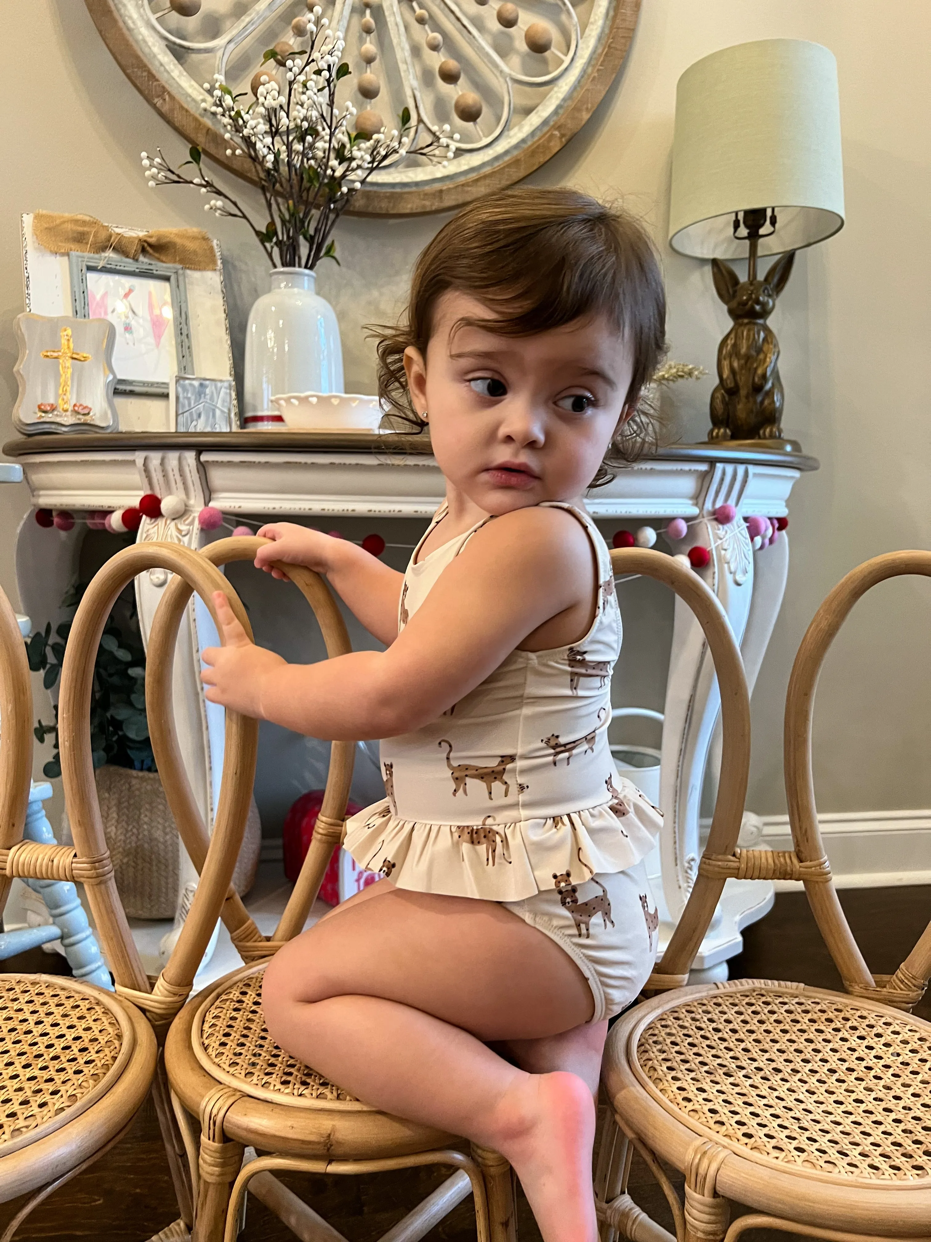 skirted one-piece || leopard