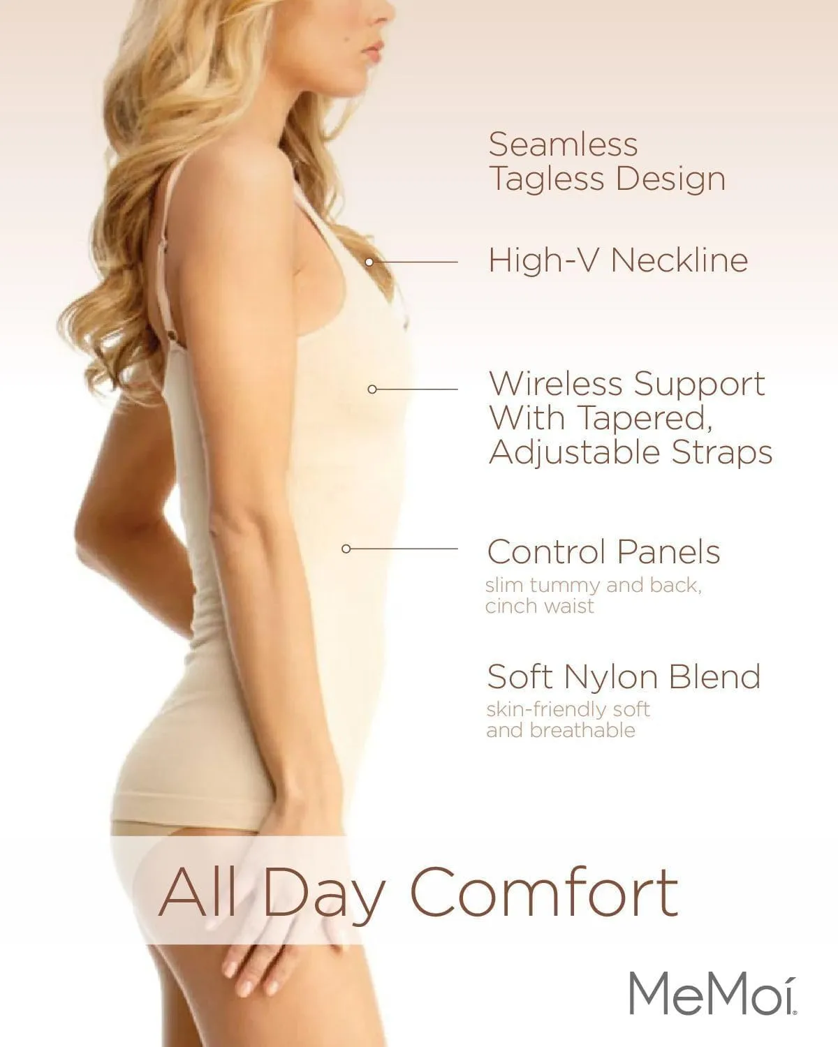SlimMe Shaping Sport Cami Tank Tops for Women, Breathable and Comfortable Compression Camisole Tops for Women - Sizes S to XL