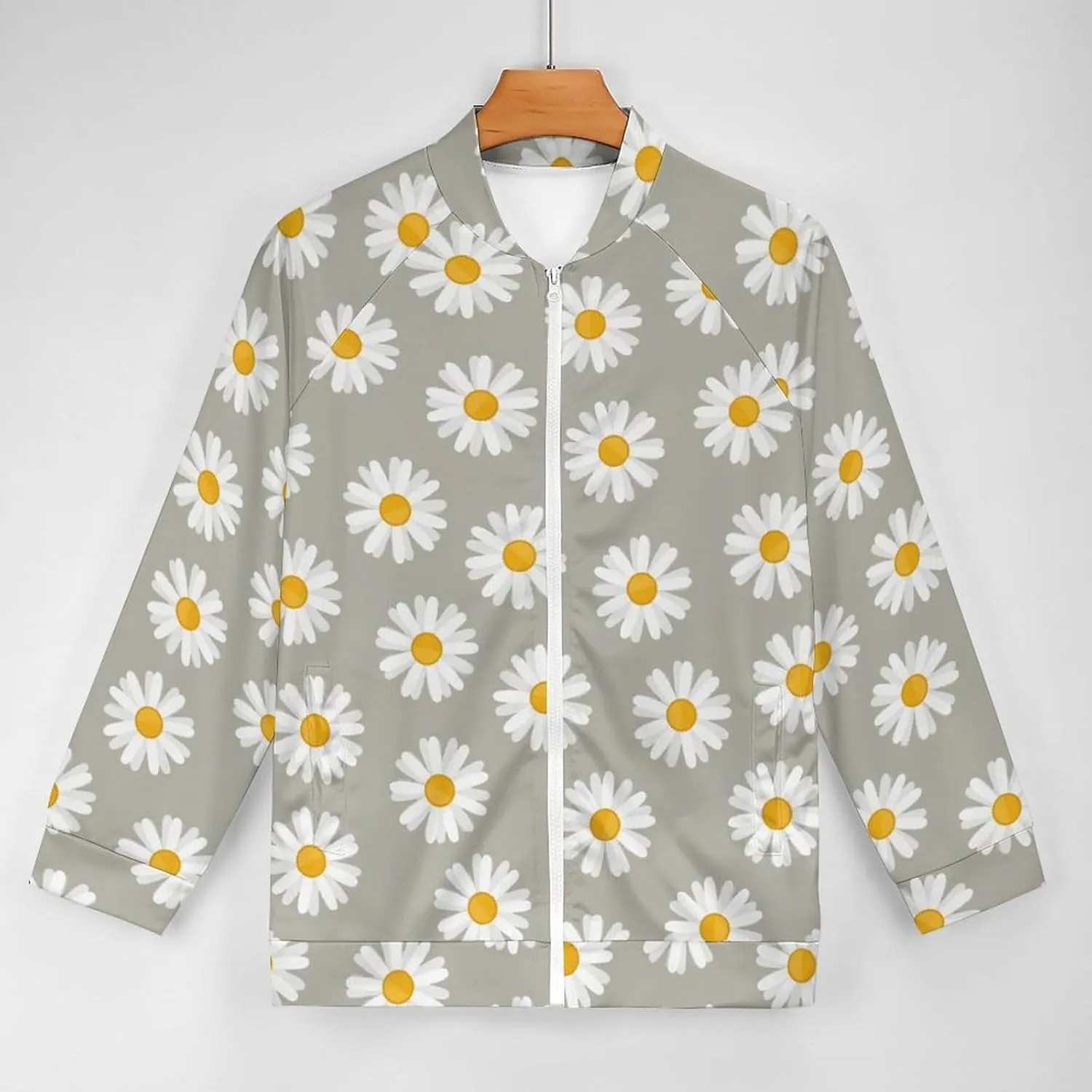 Small Daisy Flower Lightweight Bomber Jacket Men Golf Fashion Coat Track Jackets Casual Windbreaker Shirt