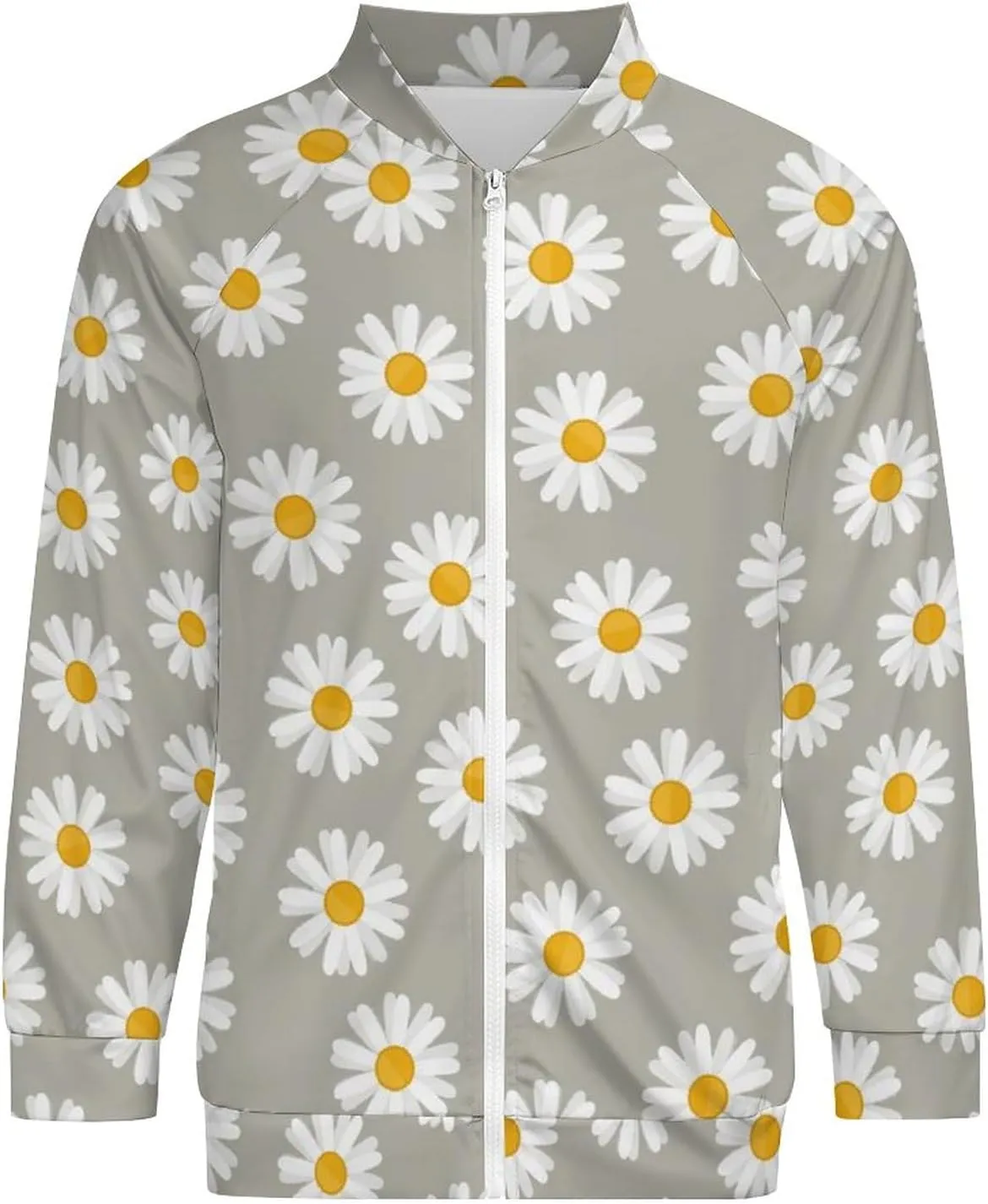 Small Daisy Flower Lightweight Bomber Jacket Men Golf Fashion Coat Track Jackets Casual Windbreaker Shirt