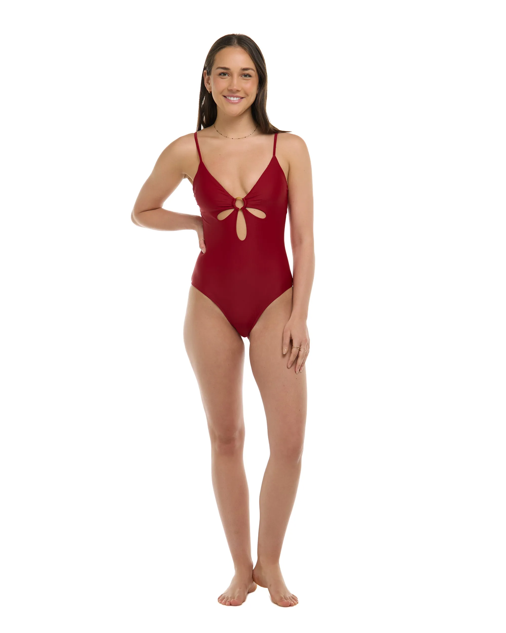 Smoothies Maddie One-Piece Tank Swimsuit - Cranberry