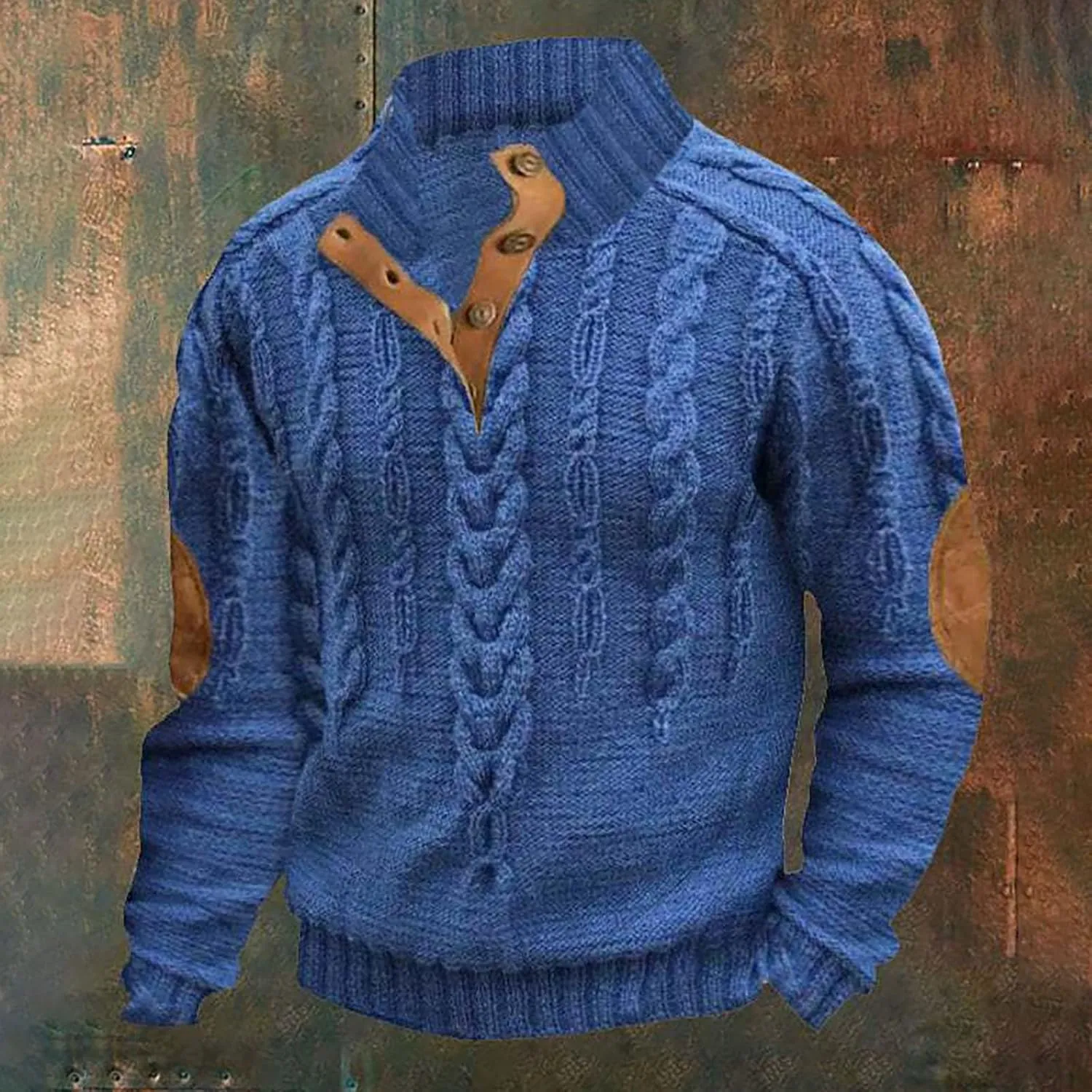 Solid Hoodie Pullover Sweater Mens Autumn And Winter Loose Plus Size Hooded Pullover Sweater Knit Sweatshirt with