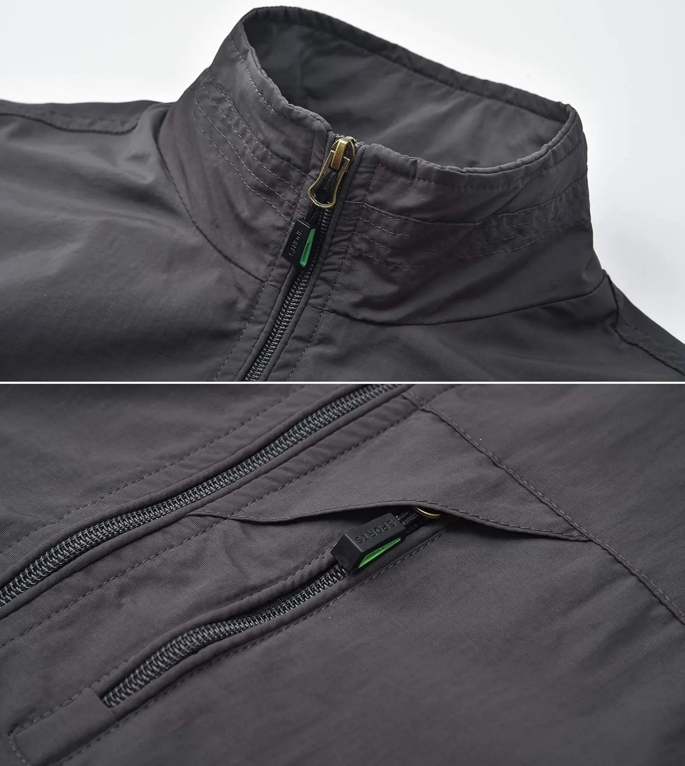Spanye Men Lightweight Vest Outdoor Leisure Vest with Pockets Windproof Jacket For Sport Golf Work