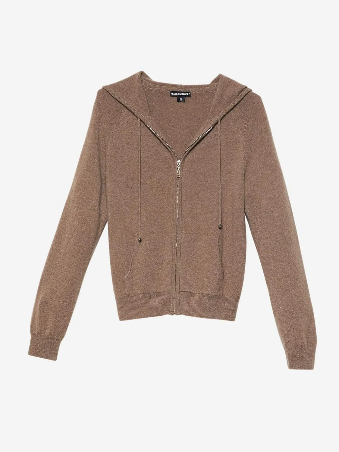 State Cashmere 2-Way Zip Up Hoodie with Pockets and Zipper 100% Pure Cashmere Long Sleeve Sweater for Women Cashmere Hoodies