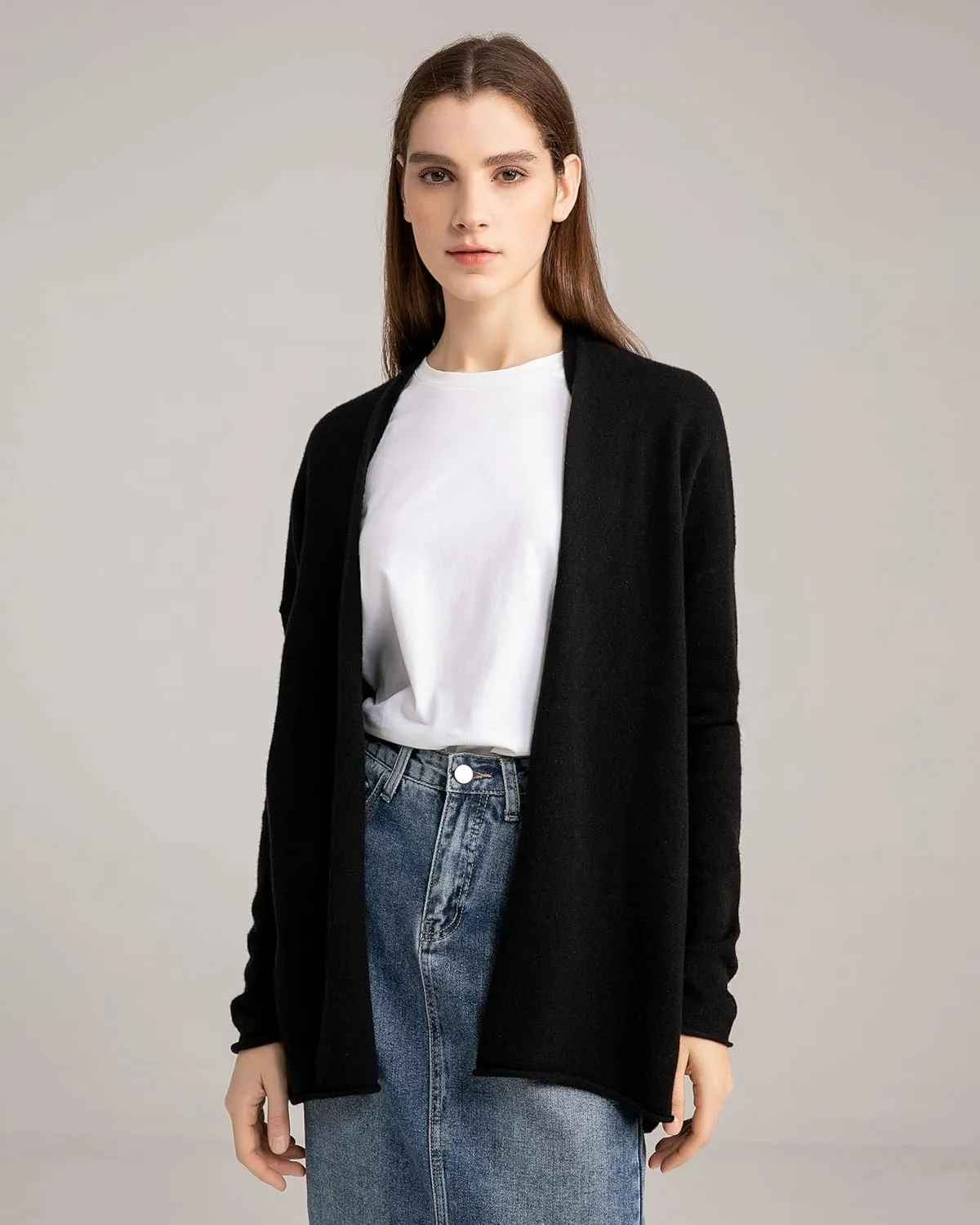 State Cashmere Lightweight Mid-Thigh Cashmere Cardigan 100% Pure Cashmere Sweater Cashmere Wraps for Women