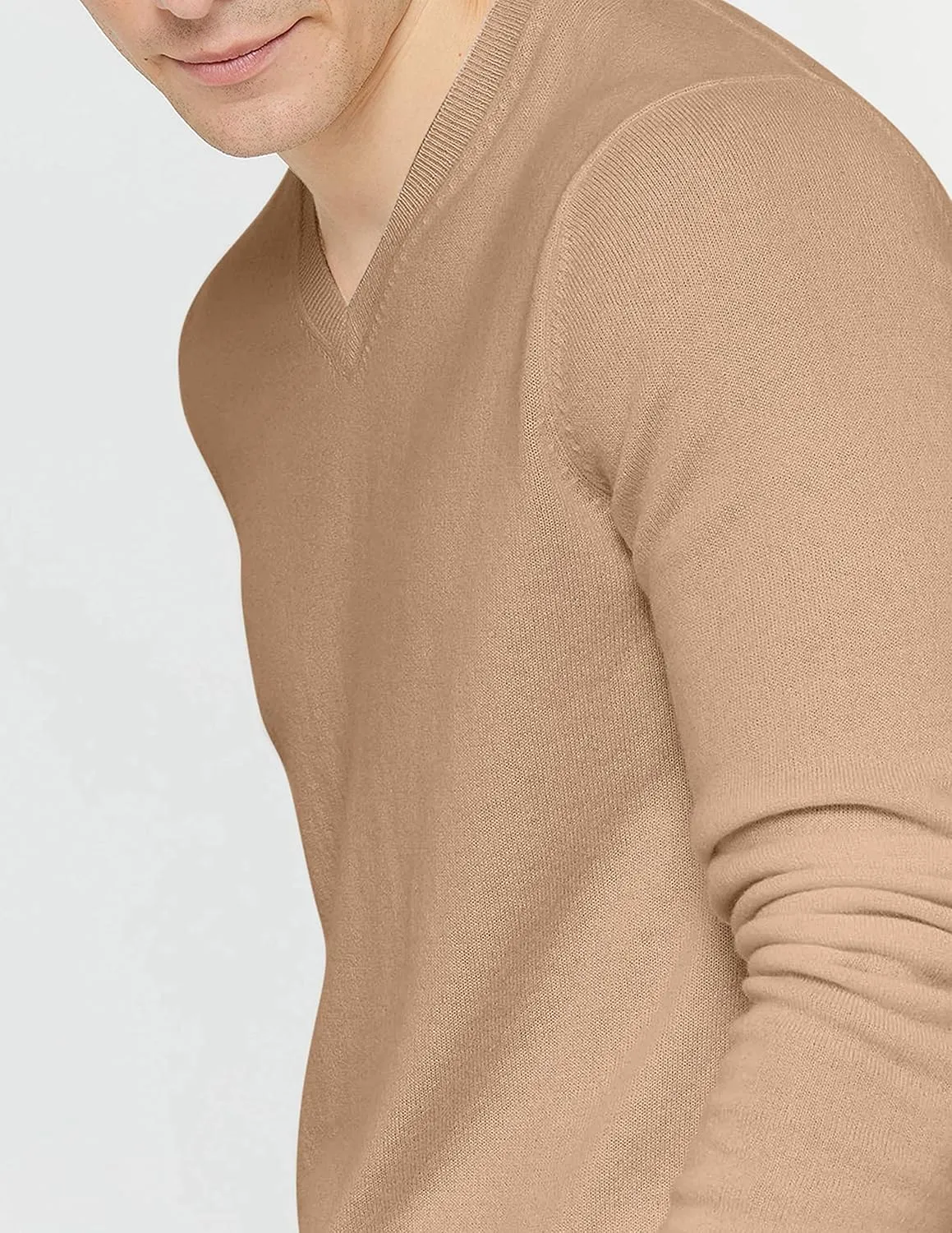 State Cashmere Men's Essential V-Neck Sweater 100% Pure Cashmere Classic Long Sleeve Pullover