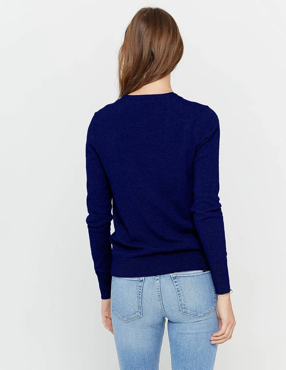 State Cashmere Women's Button Front V-Neck Cardigan 100% Pure Cashmere Long Sleeve Sweater