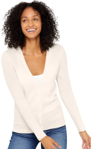 State Cashmere Women's Button Front V-Neck Cardigan 100% Pure Cashmere Long Sleeve Sweater